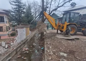Wall Of Hizb Militant’s House Demolished In South Kashmir’s Pahalgam