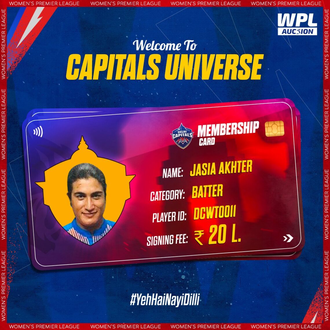 Women’s Premier League: Delhi Capitals Buy Kashmir’s Jasia Akhtar For 20 Lakh