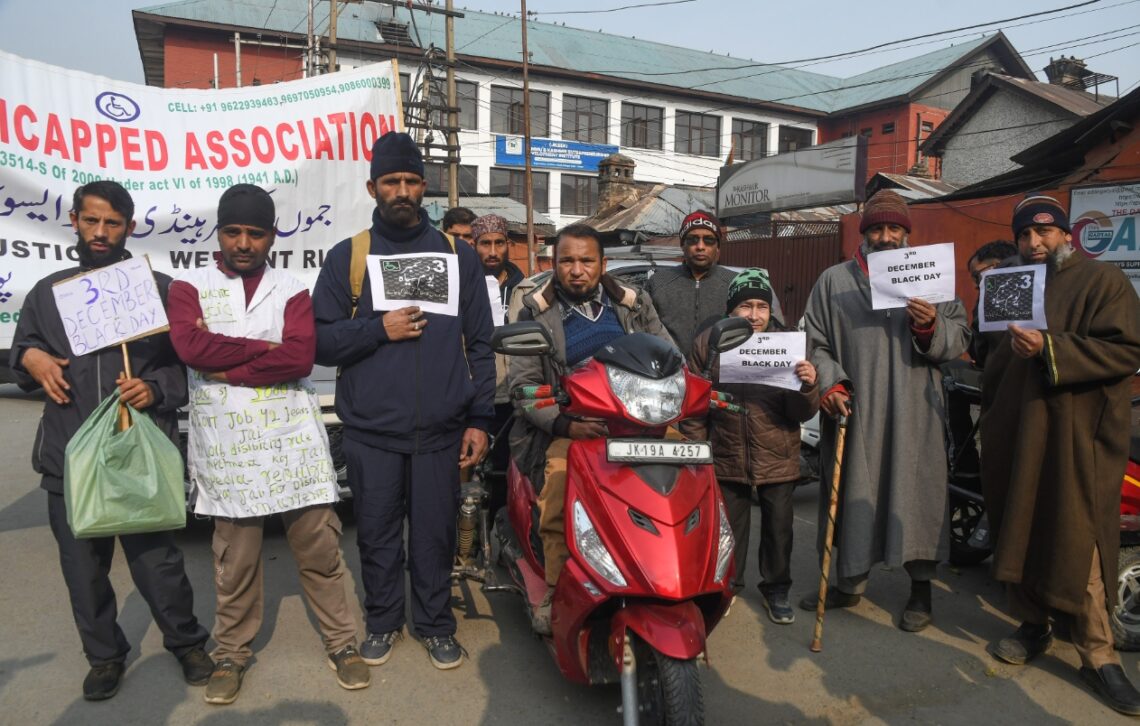 J&K Handicapped Association Protests, Marks World Disability Day as ‘Black Day’