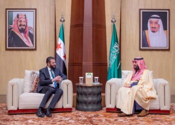 Syria Interm President Meets With Saudi Crown Prince In Riyadh
