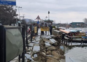 Dal Lake’s Footpath Damaged by Erosion