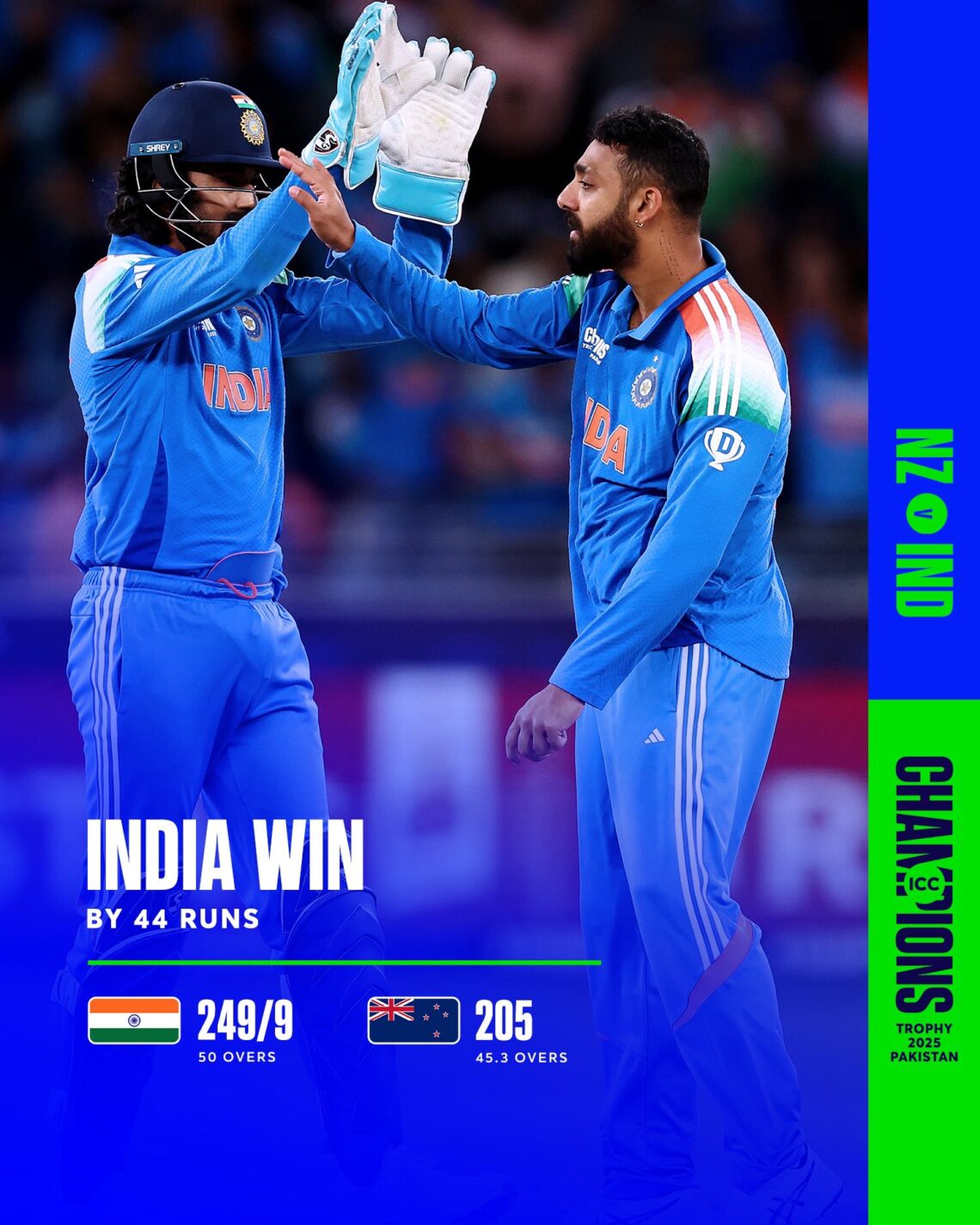 Champions Trophy: India Beat New Zealand By 44 Runs, To Face Australia In Semi-Final