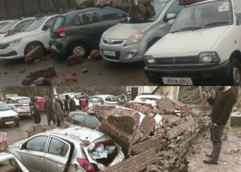 JLNM Hospital Parking Wall Collapses, Several Vehicles Damaged