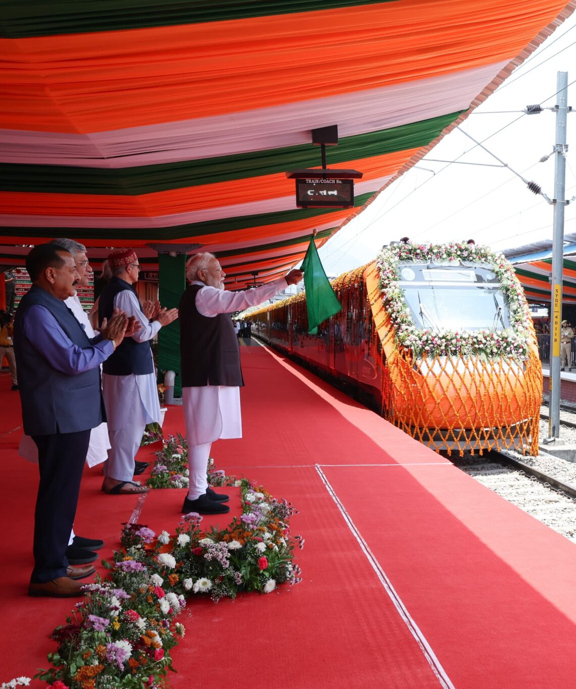 PM Modi Flags Off Train To Kashmir